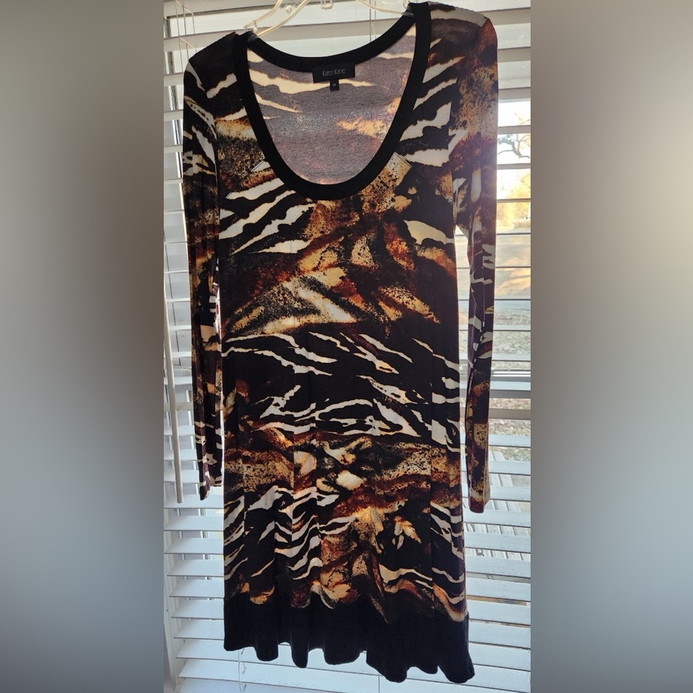 Chic Animal Print Long Sleeve Dress